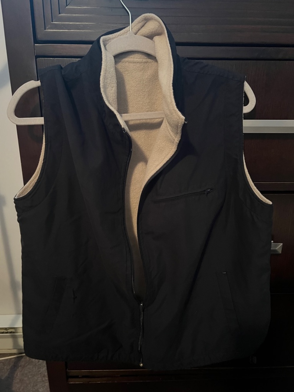 Men's Black Fleece-Lined Vest - Casual Layering